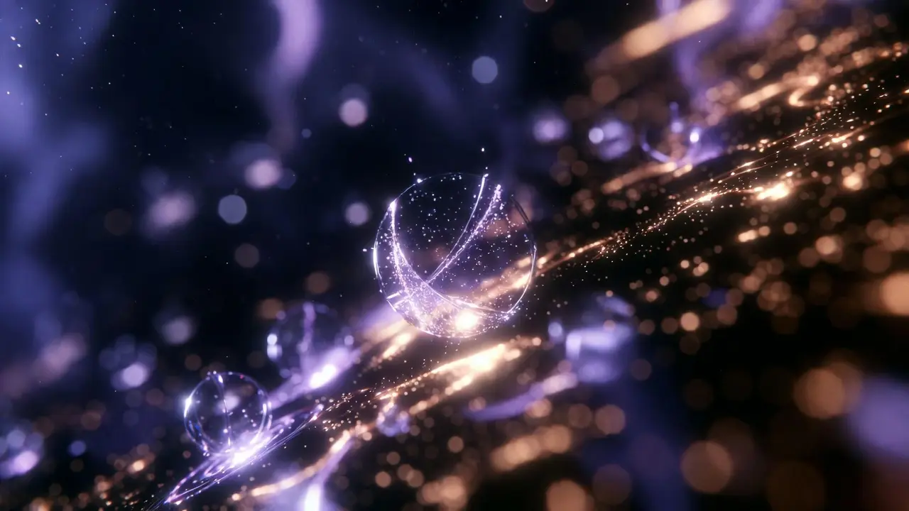Luminous orbs and energy streams representing featured transmissions
